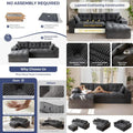 104" L Shaped Modular Sectional Sofa with Ottoman, Cloud Boneless Couch with Layered Cushion, Upholstered Sofa in a Box, Flexibl